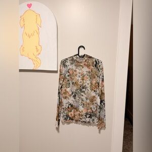 Floral Long Sleeve Mesh Top from Antistar